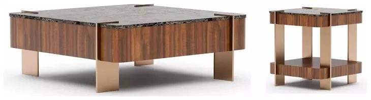 Altura Dark Emperador Stone Top Occasional Table Set