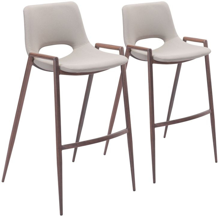 Desi Beige Bar Stool Set Of 2
