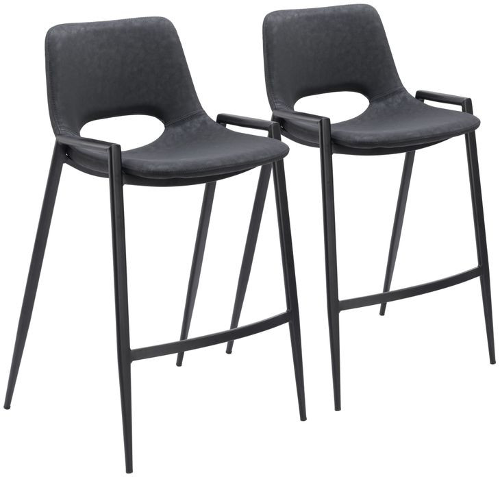 Desi Black Counter Height Stool Set of 2