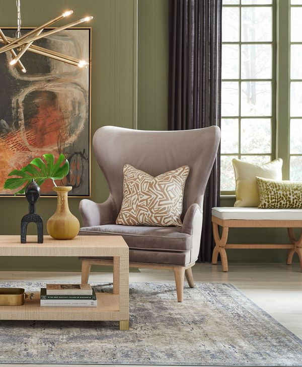 Xanadu Brown and White Performance Fabric 53" Bench