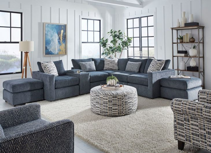 Universal Denim Blue 93" Sofa