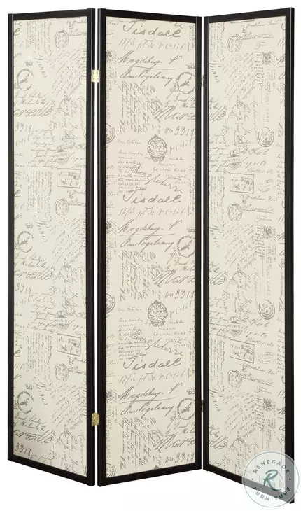 900074 Espresso 3 Panel Folding Screen