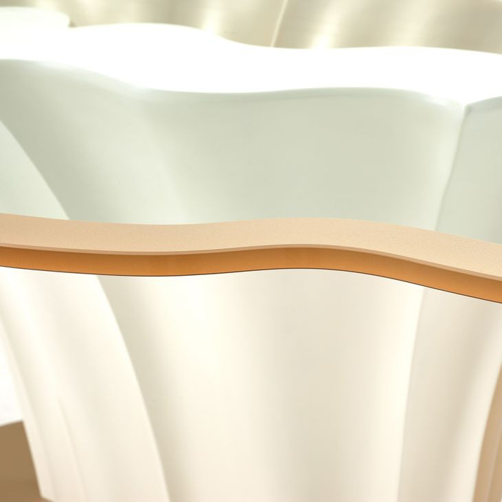 London Place Creamy Pearl 90" Oval Entry Table