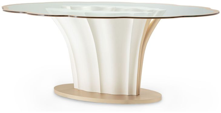 London Place Creamy Pearl 90" Oval Entry Table