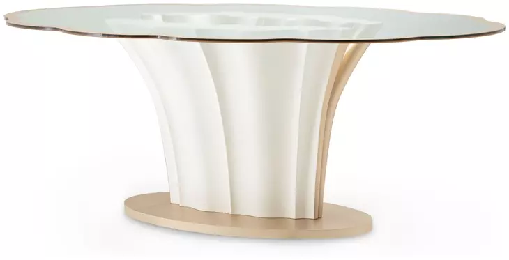 London Place Creamy Pearl 90" Oval Entry Table