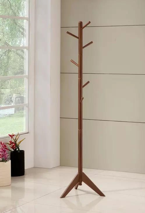Devlin Walnut 6 Hooks Coat Rack