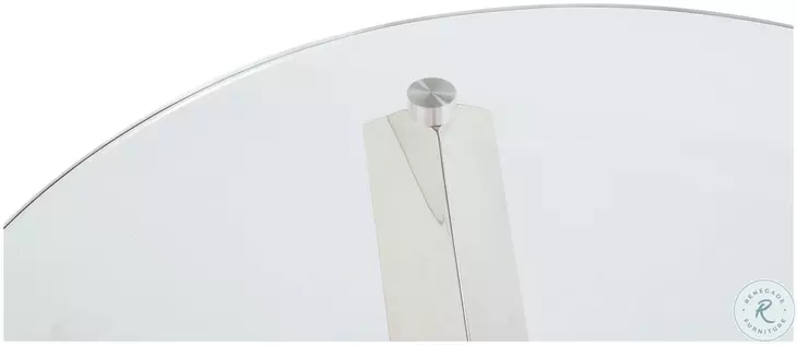 9008 Clear Glass And Polished Stainless Steel Cocktail Table