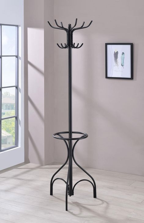 Kiefer Black 12 Hooks Coat Rack