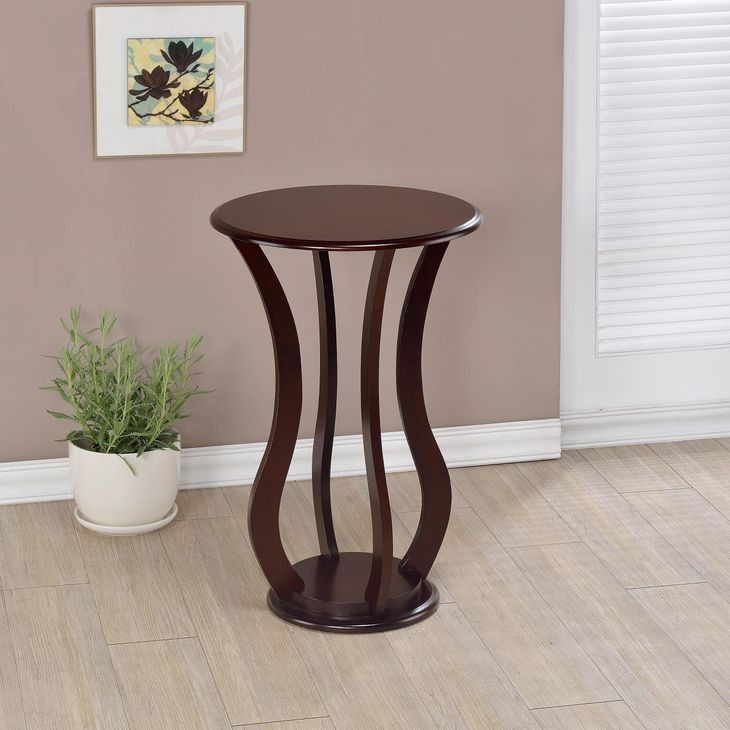Elton Cherry Round Accent Table