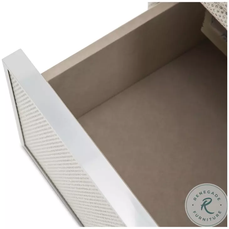 Glimmering Heights Ivory Upholstered Swivel Lingerie Chest