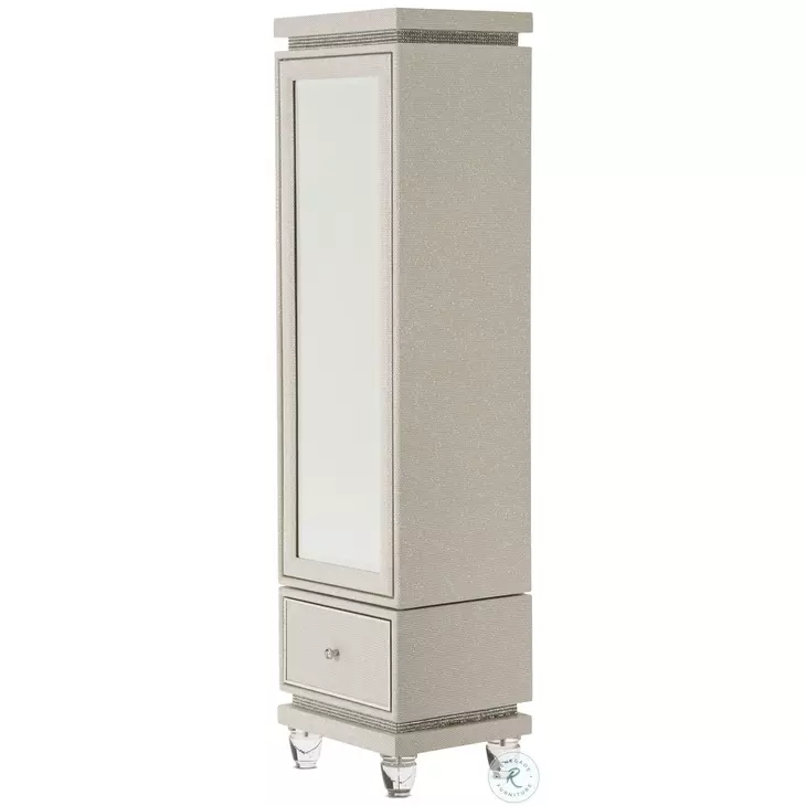 Glimmering Heights Ivory Upholstered Swivel Lingerie Chest