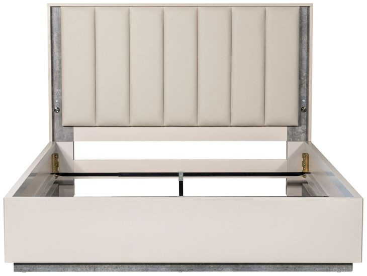 Alvara Stone and Taupe Upholstered Platform Bedroom Set