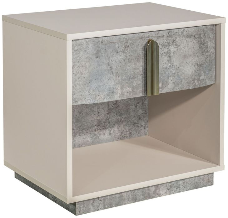 Alvara Stone 1 Drawer Nightstand with LED