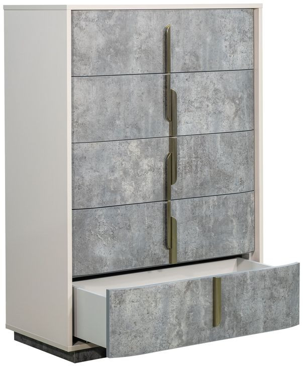 Alvara Stone and Taupe Upholstered Platform Bedroom Set