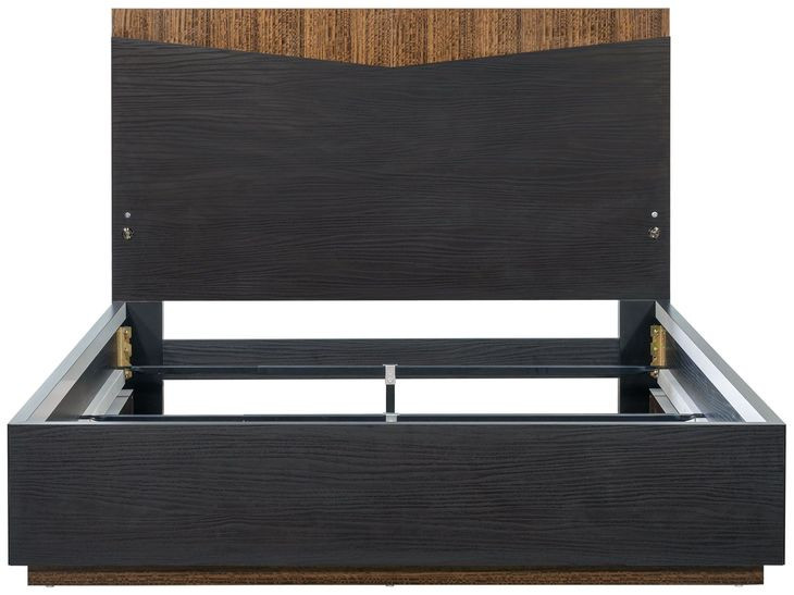 Kayner Charcoal Queen Platform Bed with LED and USB Charging