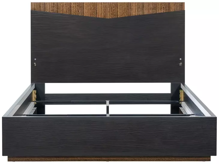 Kayner Charcoal Queen Platform Bed with LED and USB Charging