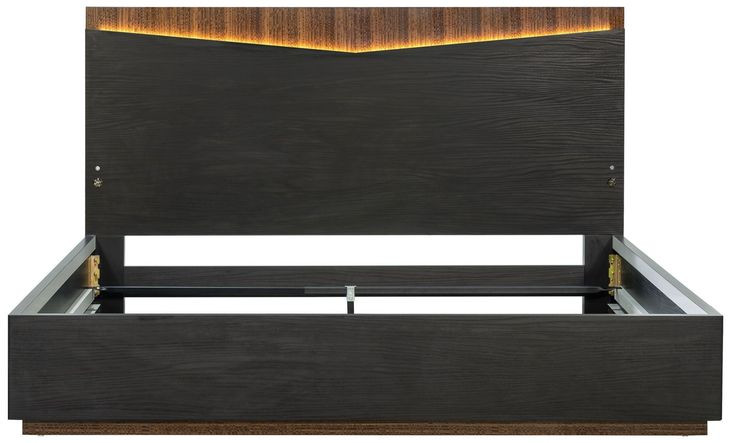 Kayner Charcoal King Platform Bed with LED and USB Charging