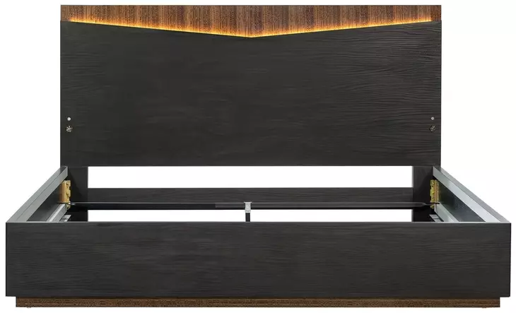 Kayner Charcoal King Platform Bed with LED and USB Charging
