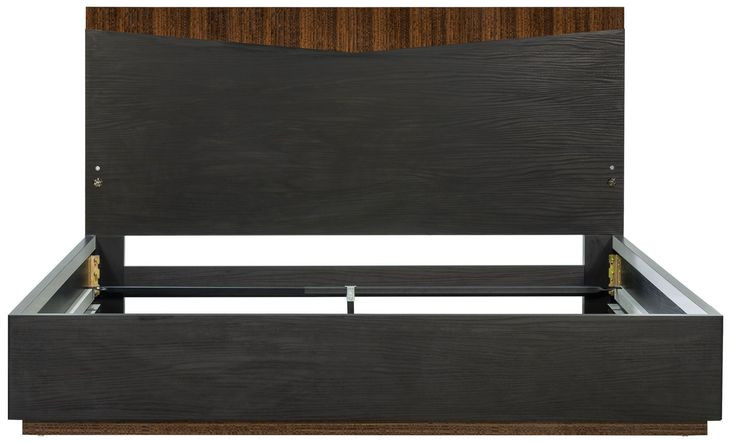 Kayner Charcoal King Platform Bed with LED and USB Charging