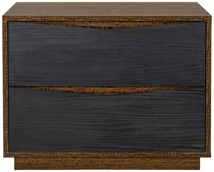 Kayner Charcoal 2 Drawer Nightstand with LED
