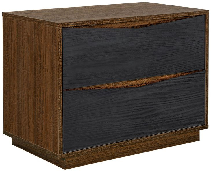 Kayner Charcoal 2 Drawer Nightstand with LED