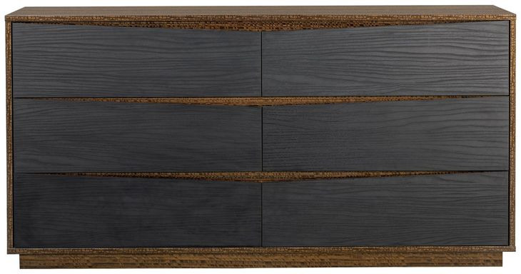 Kayner Charcoal 6 Drawer Dresser with LED