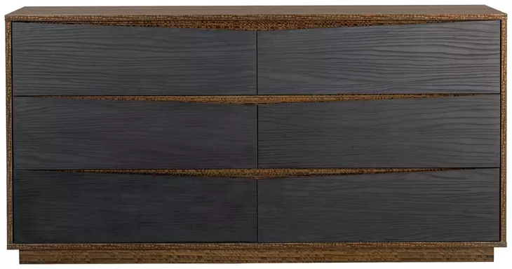Kayner Charcoal 6 Drawer Dresser with LED