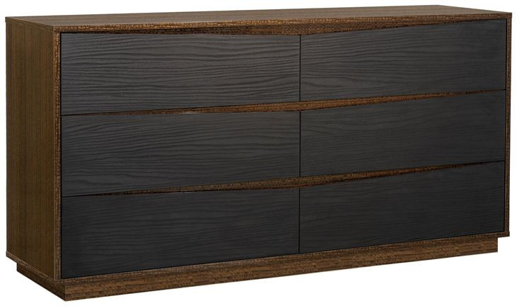 Kayner Charcoal 6 Drawer Dresser with LED