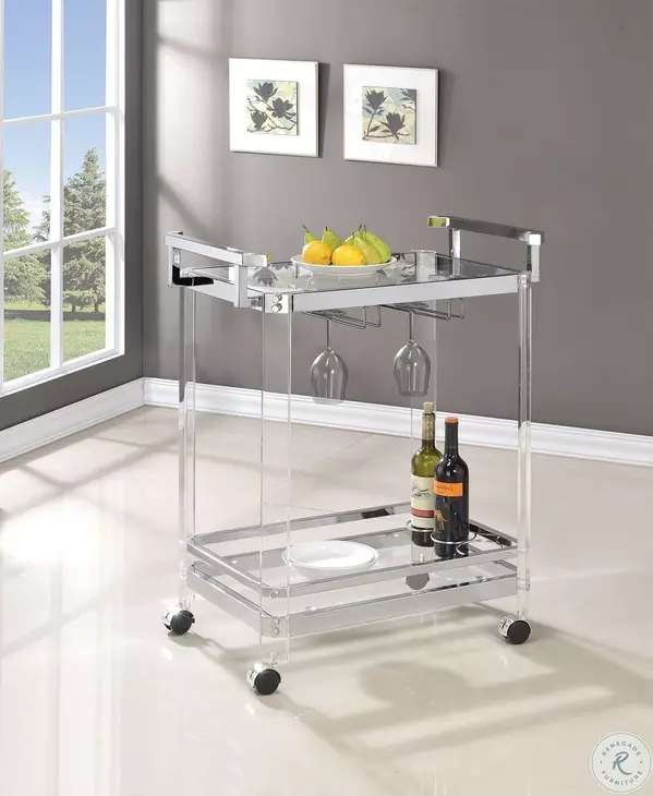 902589 Clear Acrylic Serving Cart