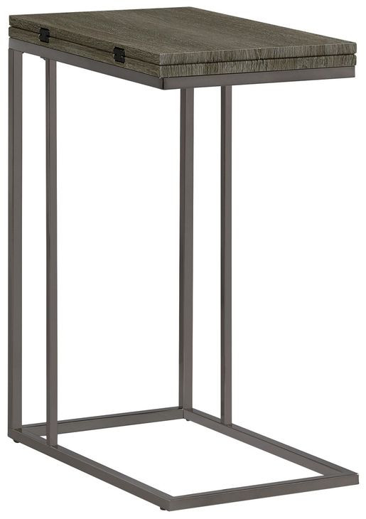 Pedro Weathered Grey And Black Accent Table