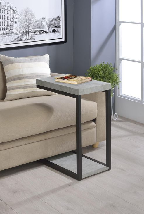 Beck Cement And Black Accent Table