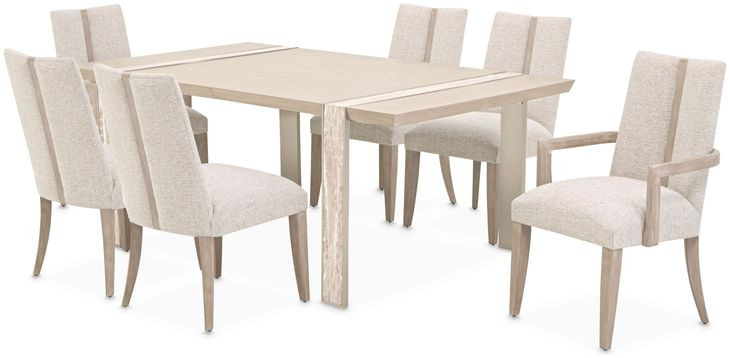 Lotus Bay Sand Extendable Rectangular Wide Dining Room Set