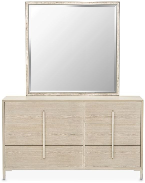 Lotus Bay Sand 6 Drawer Small Dresser with Mirror