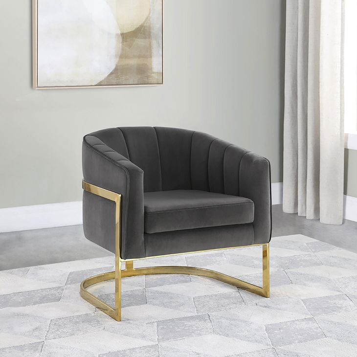 Joey Dark Grey And Gold Accent Chair