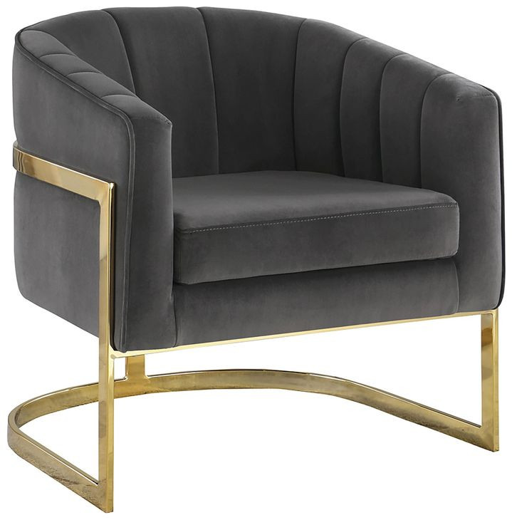 Joey Dark Grey And Gold Accent Chair