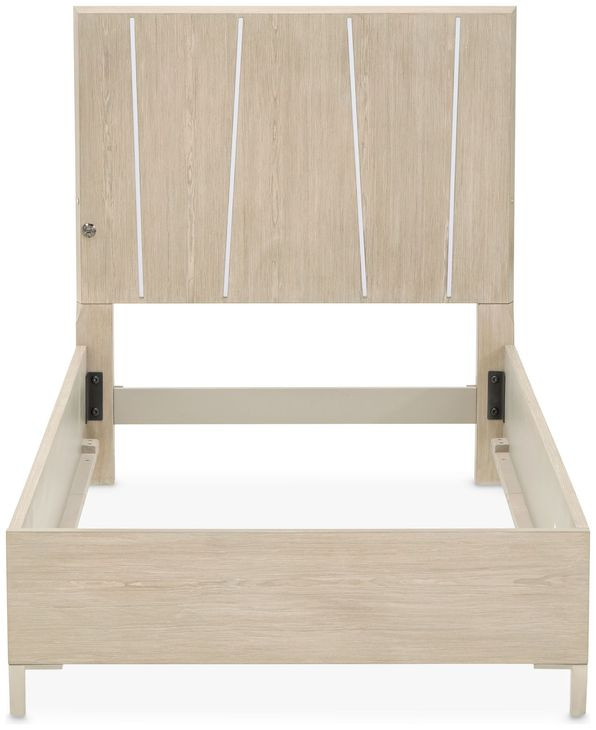 Lotus Bay Sand Twin Panel Bed with LED and USB Charging