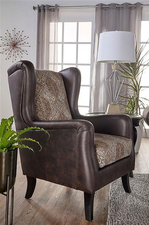 Elmbrook Brown Wingback Accent Chair