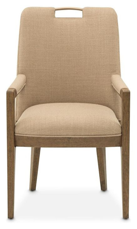 Portrait Toffee Upholstered Dining Arm Chair Set of 2