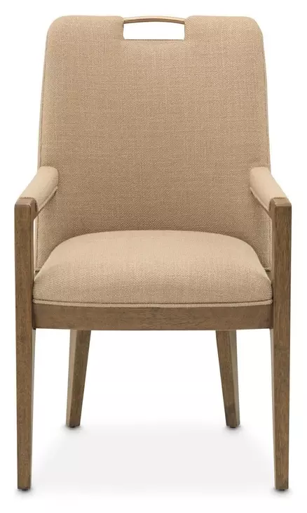 Portrait Toffee Upholstered Dining Arm Chair Set of 2