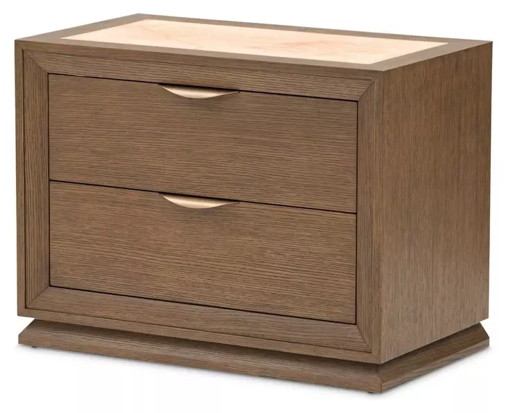 Portrait Sienna Brown 2 Drawer Nightstand with LED