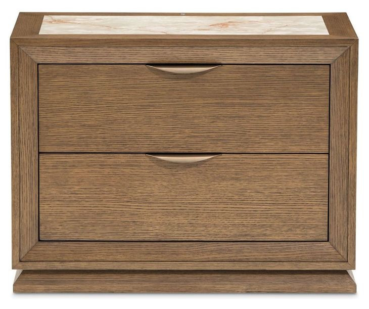 Portrait Sienna Brown 2 Drawer Nightstand with LED