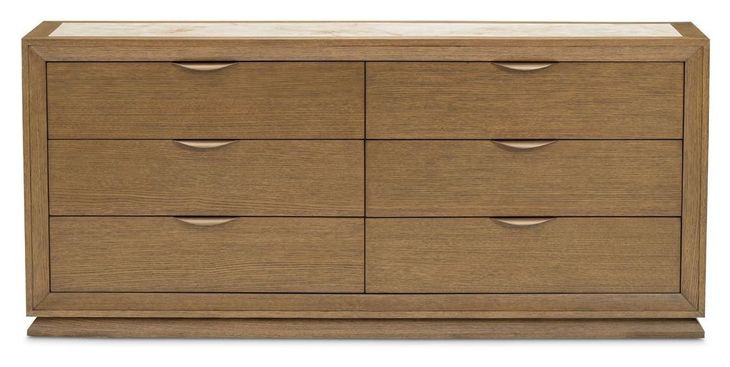 Portrait Sienna Brown 6 Drawer Dresser with LED