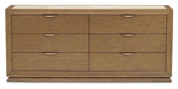 Portrait Sienna Brown 6 Drawer Dresser with LED