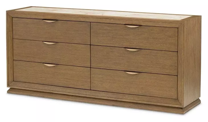 Portrait Sienna Brown 6 Drawer Dresser with LED