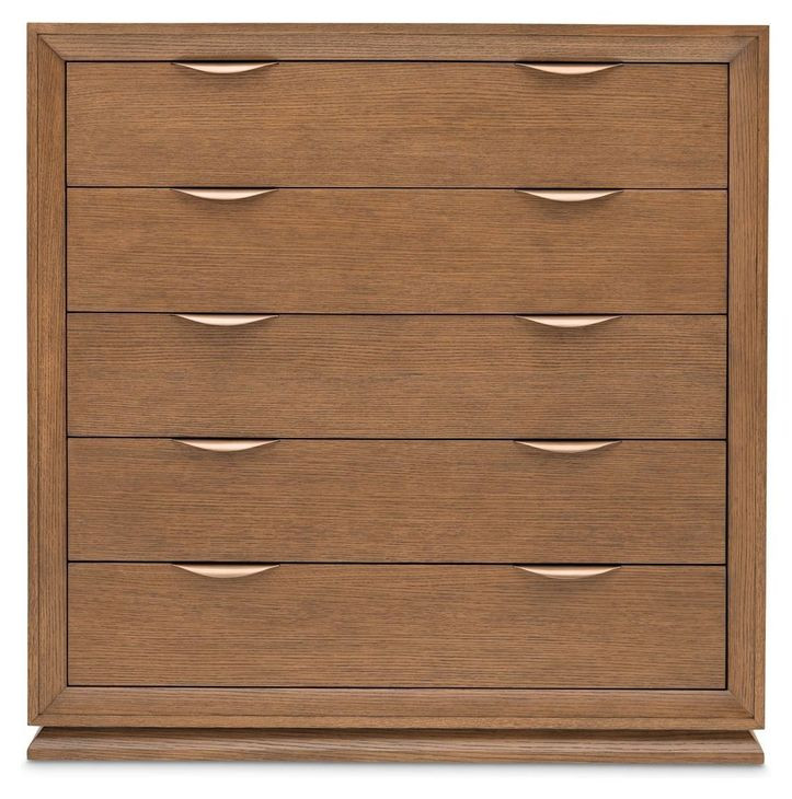 Portrait Sienna Brown 5 Drawer Chest with LED