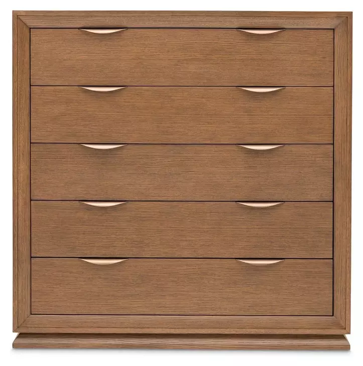 Portrait Sienna Brown 5 Drawer Chest with LED