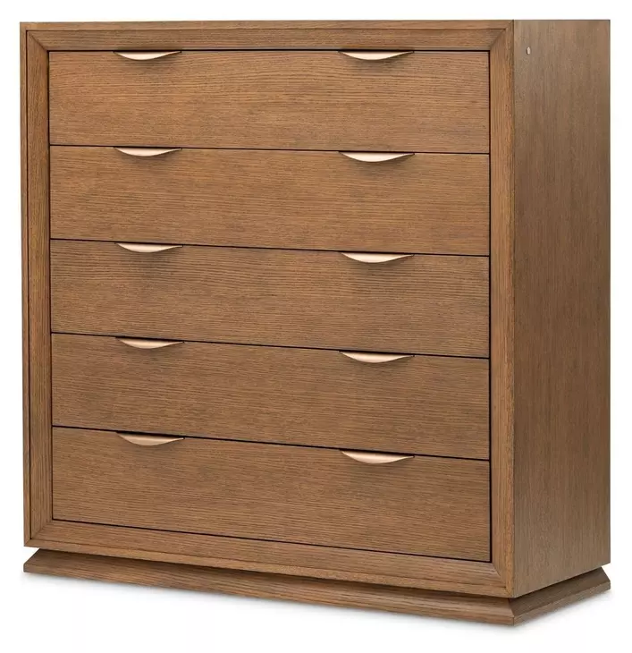 Portrait Sienna Brown 5 Drawer Chest with LED