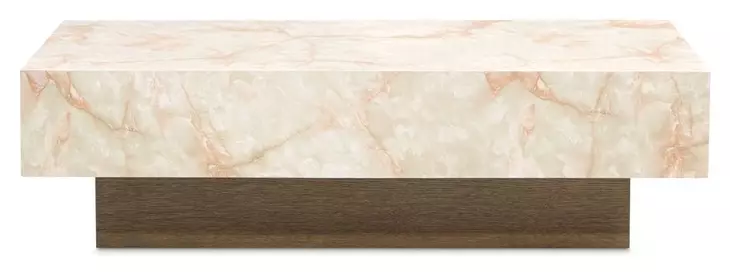 Portrait Sienna Brown and Creamy Peach Rectangular Cocktail Table