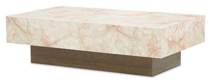 Portrait Sienna Brown and Creamy Peach Rectangular Cocktail Table