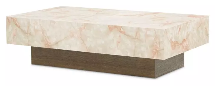 Portrait Sienna Brown and Creamy Peach Rectangular Cocktail Table